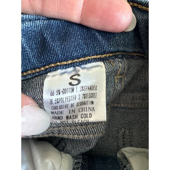 Sunflower Open Shoulder Denim Short Set, Small, 3T, Girls', blue, yellow - Picture 6 of 10